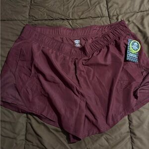 Athletic Works Burgundy Women's Athletic Shorts